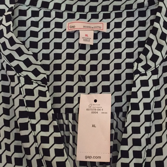 NWT GAP geometric print, cinch tie-waist dress - Picture 3 of 5